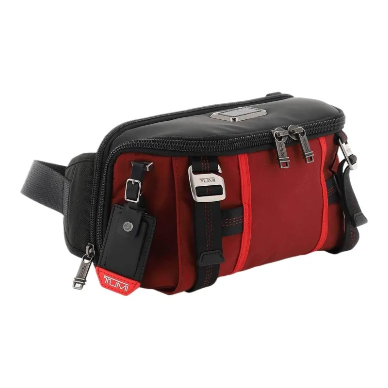 TUMI Polyamide Shoulder Bag, Crossbody Bag Men's Black & Red-2