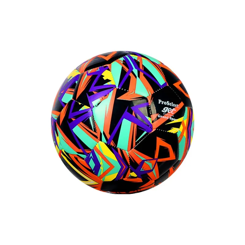 ProSelect x QUNYINGHUIXILIE Size 5 Soccer PU Machine Stitched Soccer Ball Unisex Black Orange-3