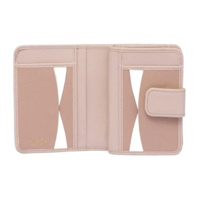 PRADA Saffiano Leather Wallet Small Size Women's Water Lily/Pink-2