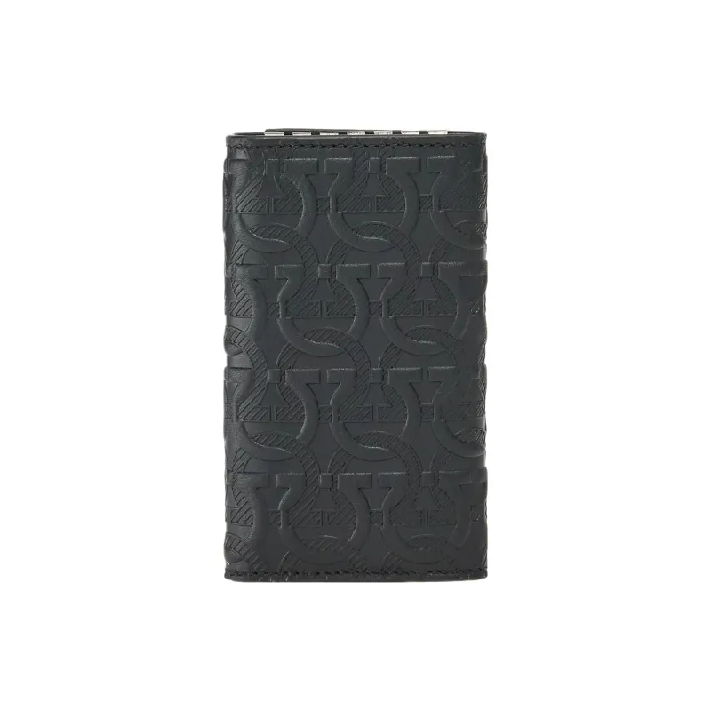 FERRAGAMO Calfskin Key Pouch Men's Black-2
