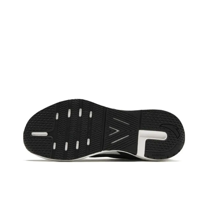 Anta Ignite Wear Resistant Slip Resistant Low Top Running Shoes Women's Black White-4