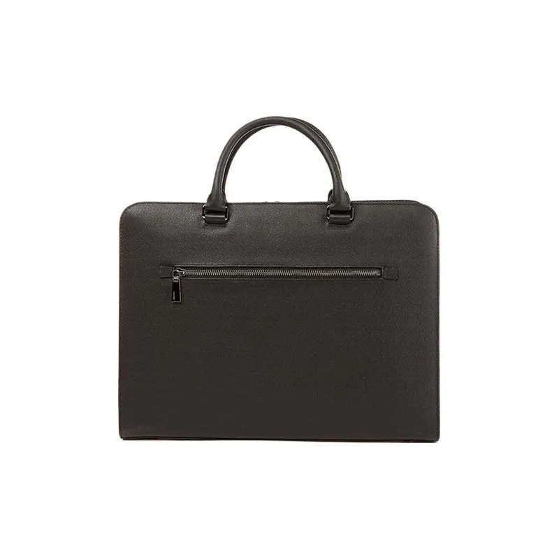 SAMSONITE Natural Cow Leather Briefcase Shoulder Bag Crossbody Bag Handbag Men's Black-4