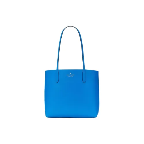 Kate Spade Leather Tote Bag Shopping Bag Handbag Large Size Women's Blue