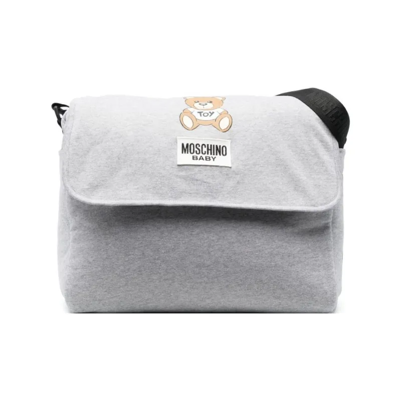 MOSCHINO Cotton And Polyester Blend Maternity And Baby Bag Crossbody Bag Shoulder Bag Baby Light Gray-0