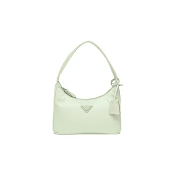 PRADA Re-Edition Recycled Nylon Patchwork Fabric Shoulder Bag Handbag Shoulder Bag Women's Aqua Green