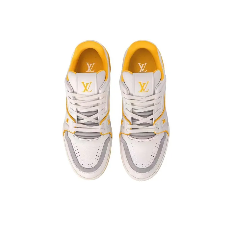 LOUIS VUITTON Trainer Low Top Skateboard Shoes Men's Yellow-3