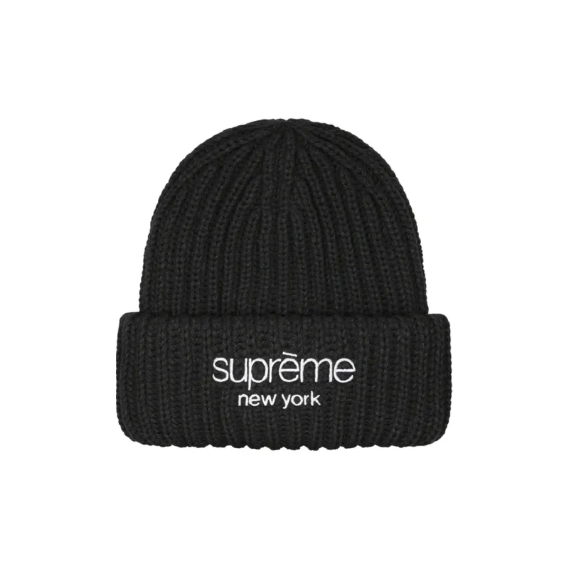 Supreme Classic Logo Chunky Ribbed Beanie-0