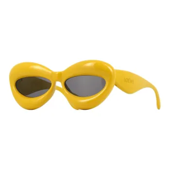 LOEWE Acetate Irregular Shape Sunglasses Unisex Yellow