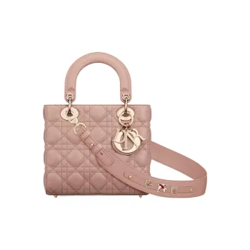 DIOR Lady Dior Lambskin Dior Bag Shoulder Bag Crossbody Bag Handbag Small Size Women's Matte Blush