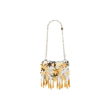 Paco Rabanne Polyester Portable Crossbody Bag Shoulder Bag Women's Yellow Multicolor Silver