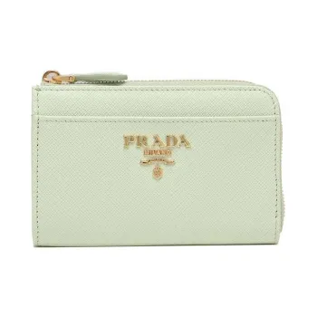 PRADA Leather Wallet Key Pouch Women's Aqua Green