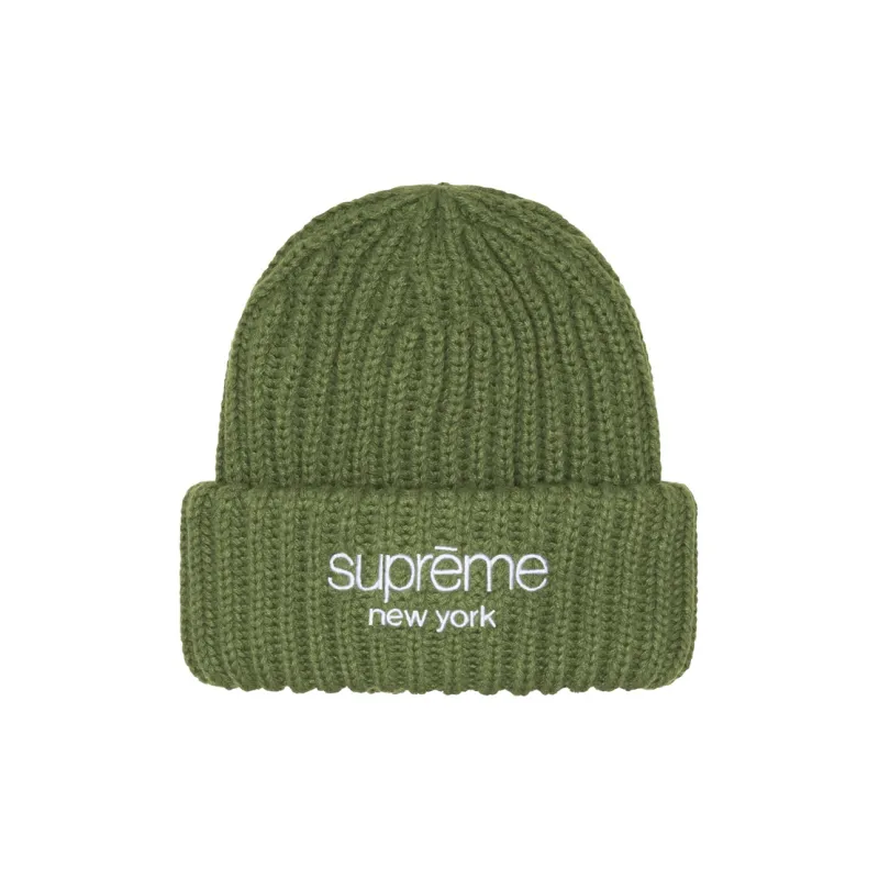 Supreme Classic Logo Chunky Ribbed Beanie-0