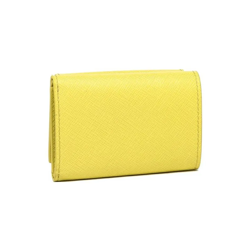 PRADA Leather Wallet Small Size Women's Yellow-2