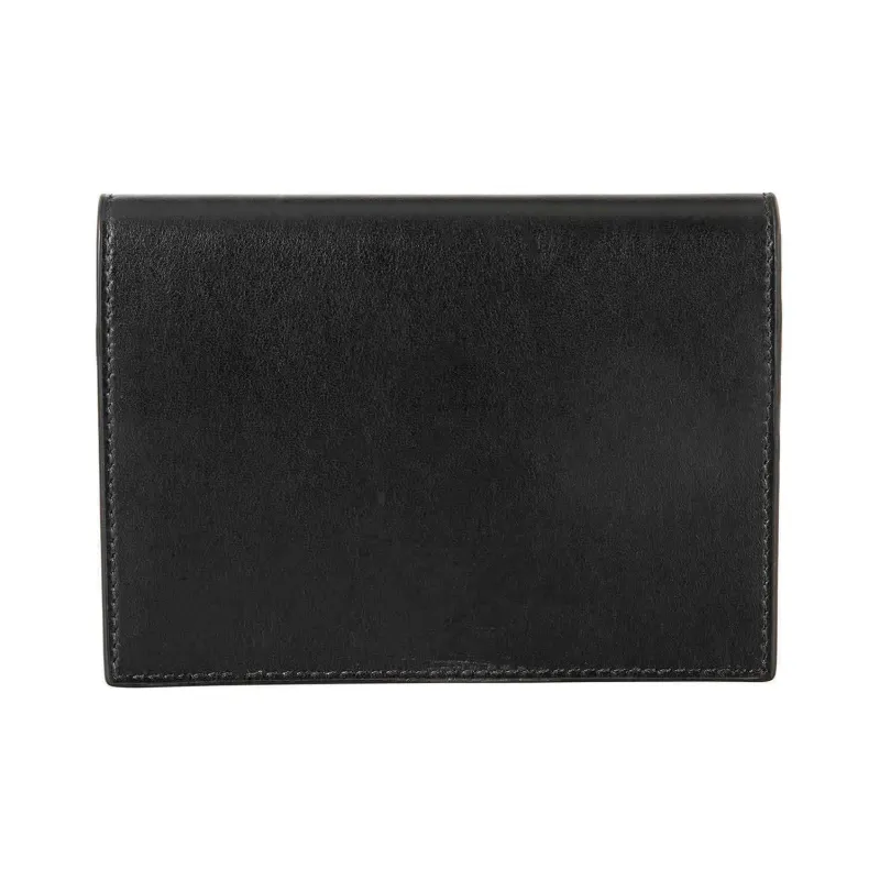 FERRAGAMO Leather Card Holder Passport Case Men's Black-3