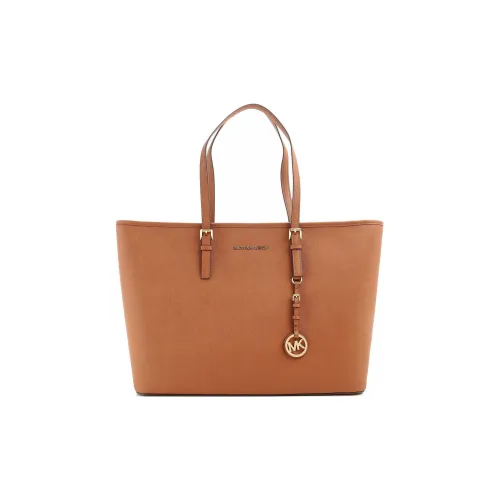 MICHAEL KORS Jet Set Leather detail Bag Shopping Bag Shoulder Bag Handbag Medium Size Women's Brown
