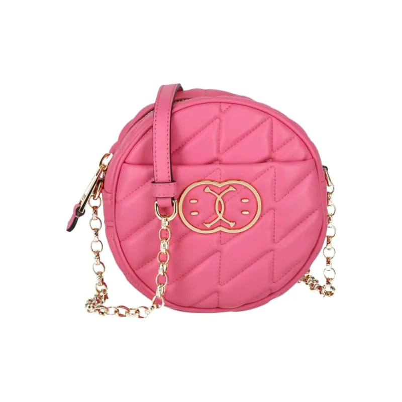 MOSCHINO Calfskin Shoulder Bag, Crossbody Bag, Handbag Women's Pink-0