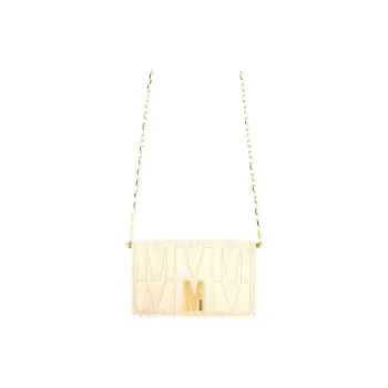MOSCHINO Leather Crossbody Bag Shoulder Bag Women's Light Yellow