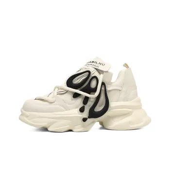 ORD Cushioned Slip Resistant Low Top Chunky Sneakers Unisex Black White