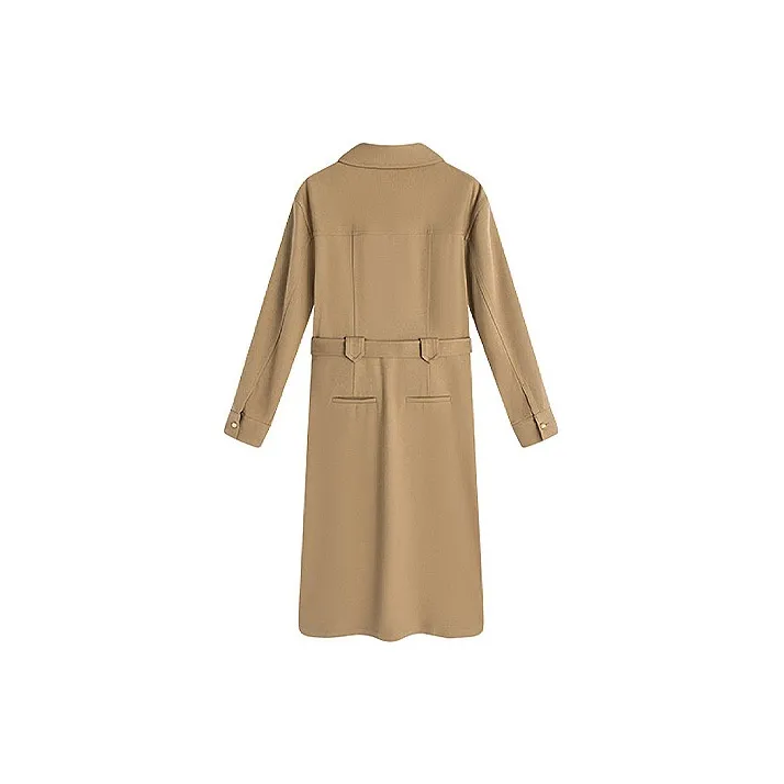 Famanxuan Long Sleeved Dress Women's Khaki-1
