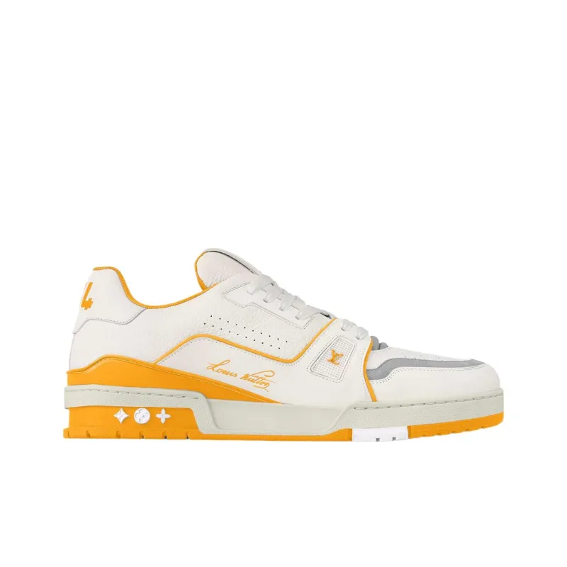 LOUIS VUITTON Trainer Low Top Skateboard Shoes Men's Yellow-1