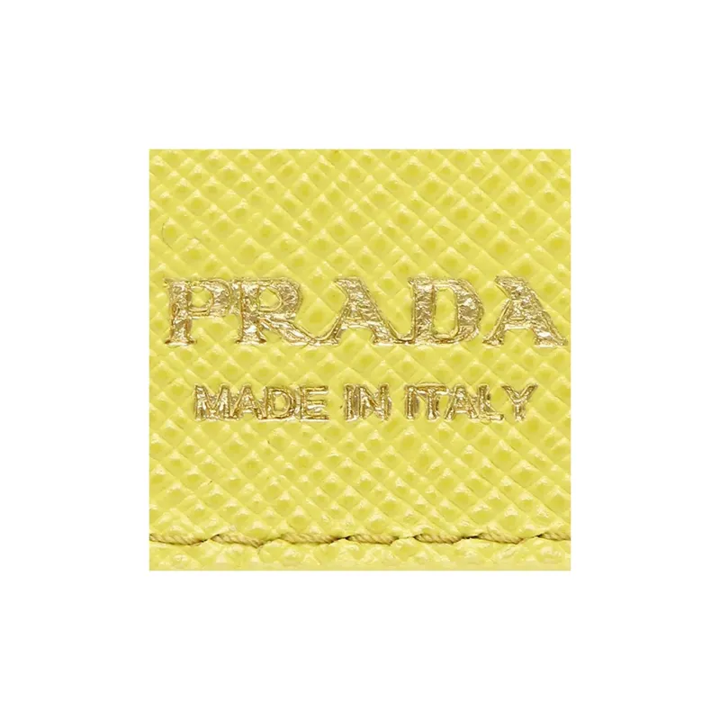 PRADA Leather Wallet Small Size Women's Yellow-6