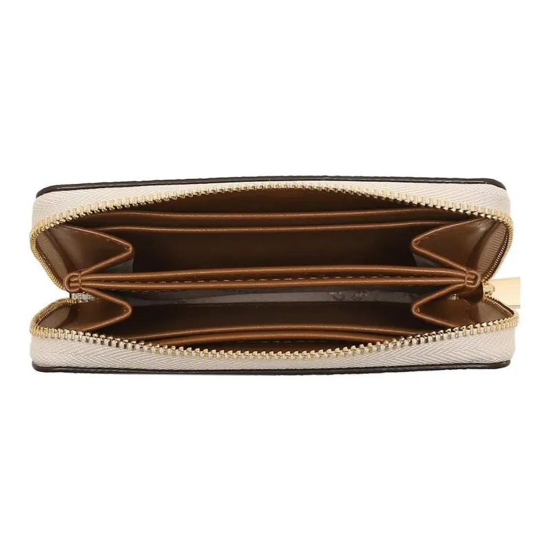 MICHAEL KORS Coated Canvas Wallet Small Size Women's Vanilla & Acorn-3