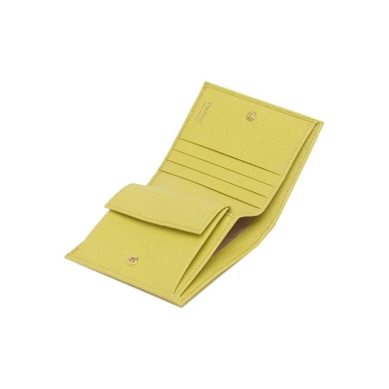 PRADA Leather Wallet Small Size Women's Yellow-3