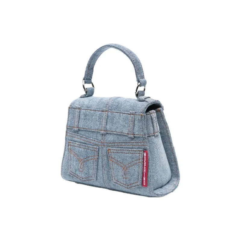 MOSCHINO Denim Shoulder Bag Crossbody Bag Handbag Women's Light Blue-1