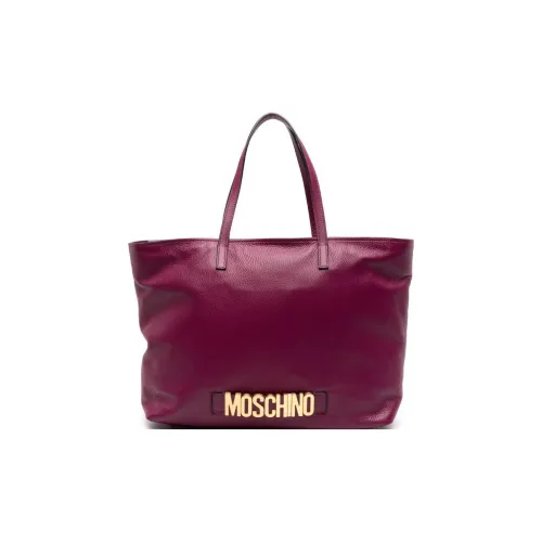 MOSCHINO Logo-lettering Leather Tote Bag