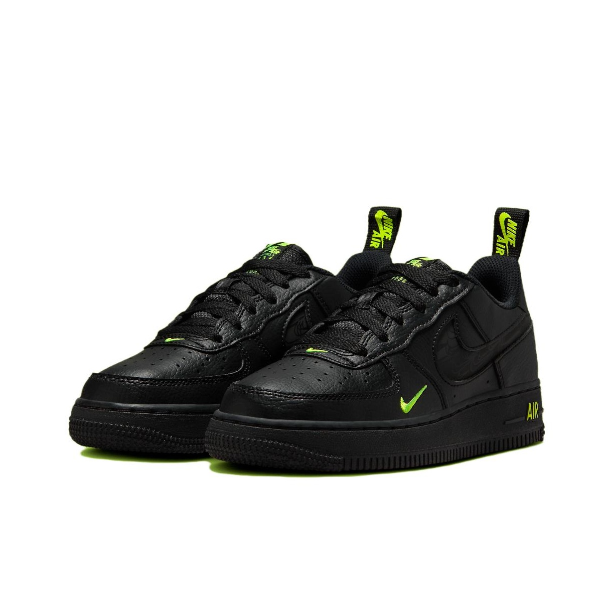 Nike Air Force 1 Low Black Volt GS US Kids 4.5Y POIZON