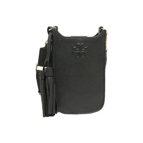 TORY BURCH Leather Cell Phone Pouch Crossbody Bag Shoulder Bag Women's Black