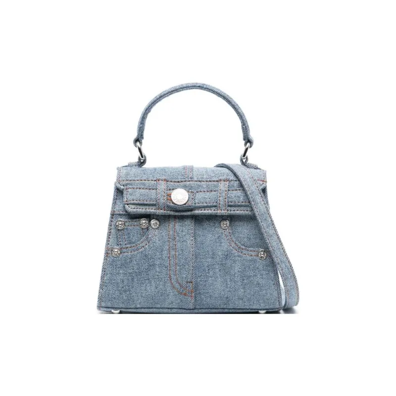 MOSCHINO Denim Shoulder Bag Crossbody Bag Handbag Women's Light Blue-0