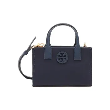 TORY BURCH Ella Nylon Tote Bag Shopping Bag Shoulder Bag Crossbody Bag Handbag Mini Women's Marine Blue