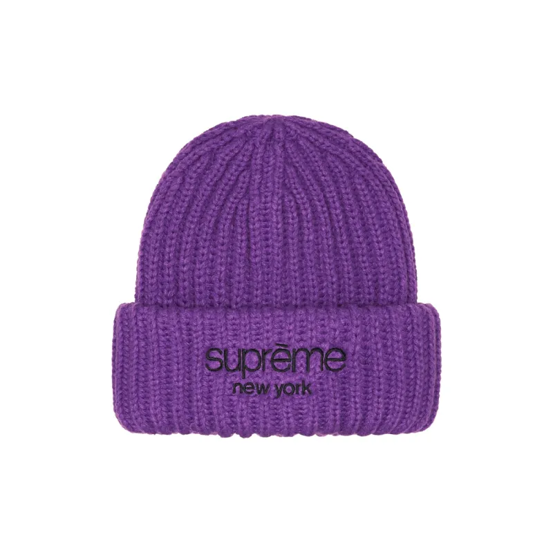 Supreme Classic Logo Chunky Ribbed Beanie-0