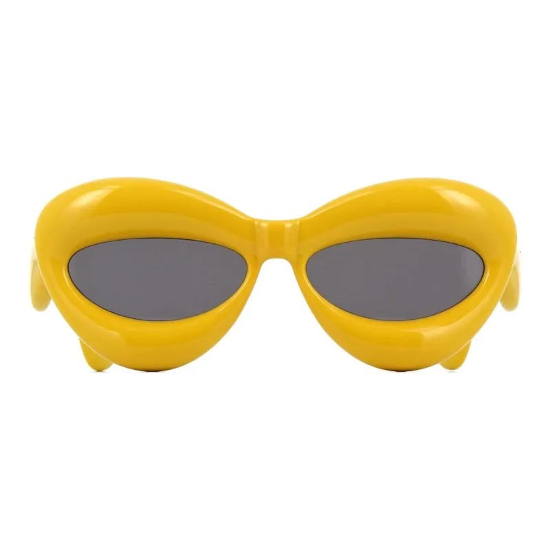LOEWE Acetate Irregular Shape Sunglasses Unisex Yellow-1