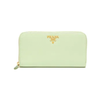 PRADA Leather Wallet Women's Aqua Green