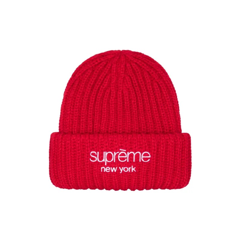 Supreme Classic Logo Chunky Ribbed Beanie-0