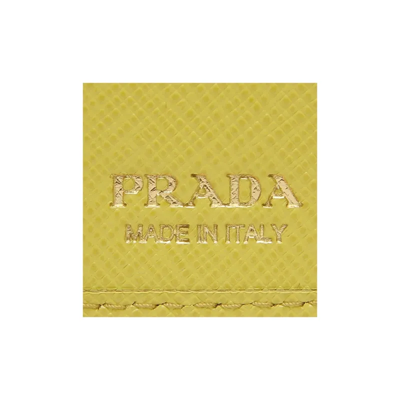 PRADA Leather Wallet Small Size Women's Yellow-6