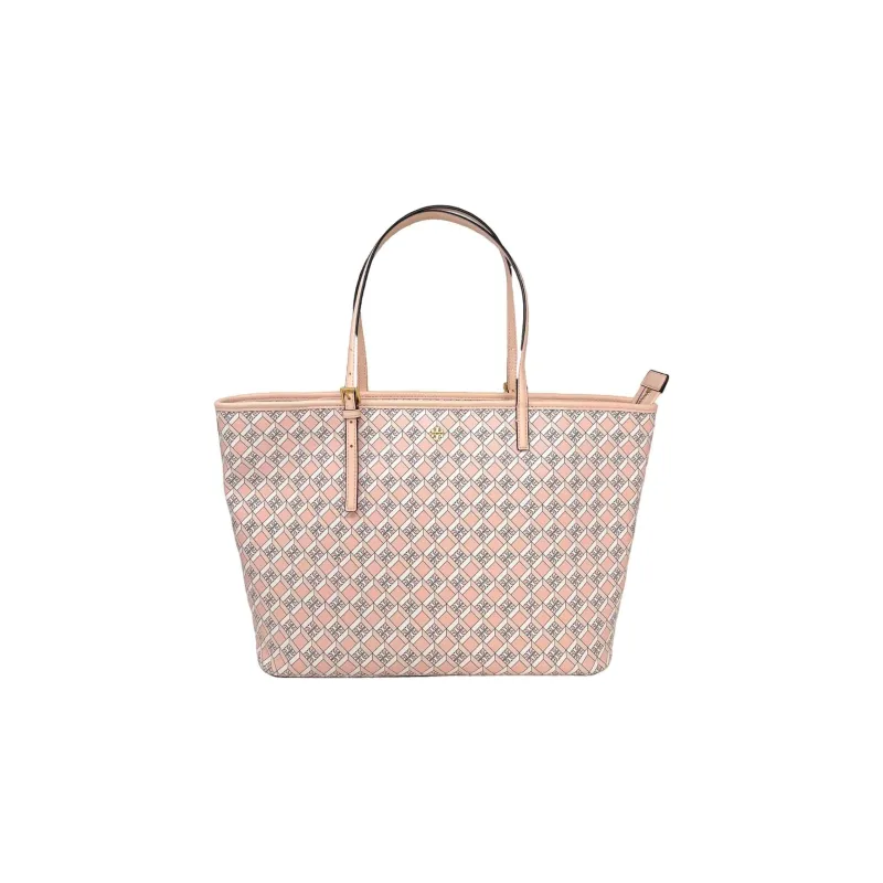 TORY BURCH GEO PVC Tote Bag, Shopping Bag, Shoulder Bag, Handbag Women's Pink-1