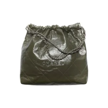 CHANEL Shiny Calfskin Tote Bag, Shopping Bag, Portable Crossbody Bag, Shoulder Bag Trumpets Women's Cuban Green
