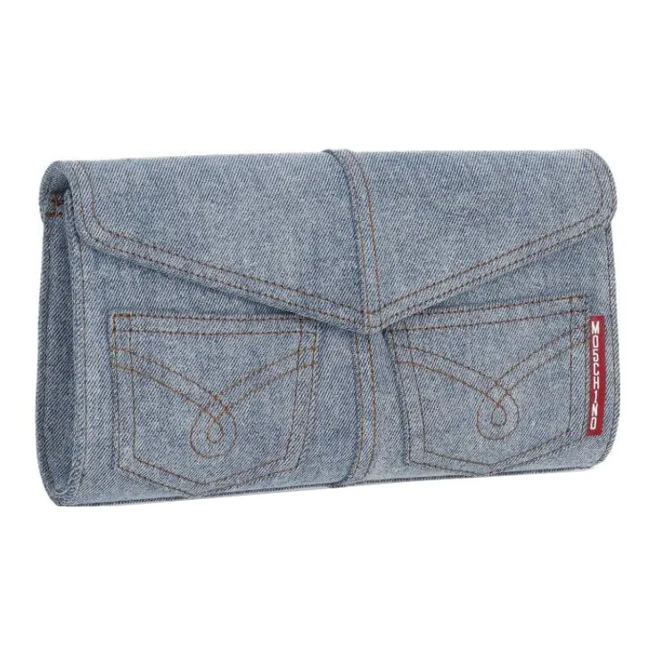 MOSCHINO Denim Crossbody Bag Shoulder Bag Women's Light Blue-1
