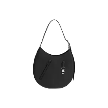 HERMES Togo Leather With Swift Calfskin Crescent Bag, Handbag, Shoulder Bag Regular Women's Black