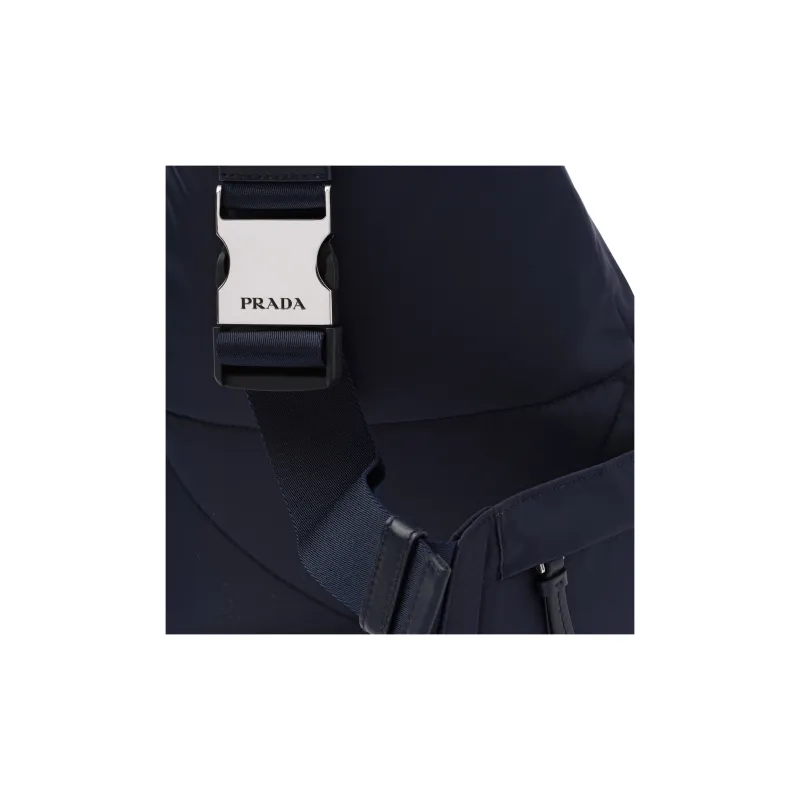 PRADA Fabric With Leather Sling Bag, Shoulder Bag Men's Blue-4