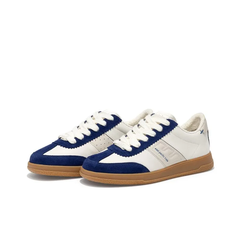East Pacific Trade Low Top Skateboard Shoes Unisex White Blue-1
