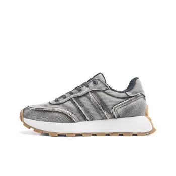 KVIV Height Increasing Wear-Resistant Lightweight Breathable Slip-Resistant Low-Top Running Shoes Unisex Gray
