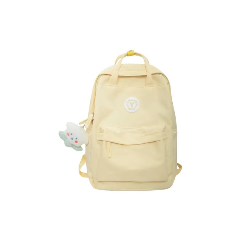 OUZIHUANG Nylon Backpack Large Size Unisex Black/White/Yellow/Green/Pink/Khaki-2