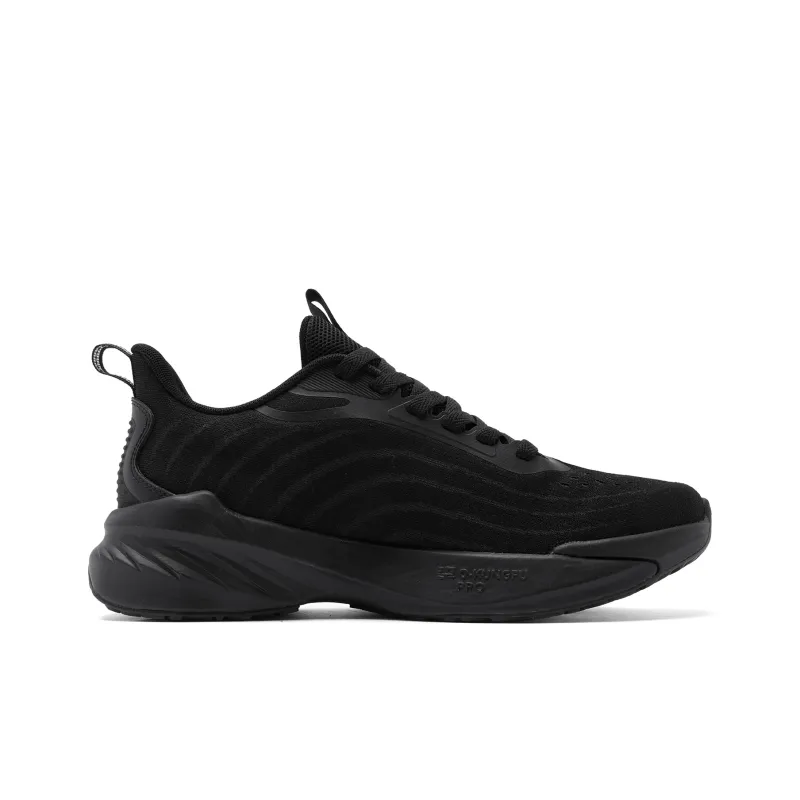 QIAODAN Cushioning Anti Slip And Wear Resistant Low Top Running Shoes Men's Black Silver-1