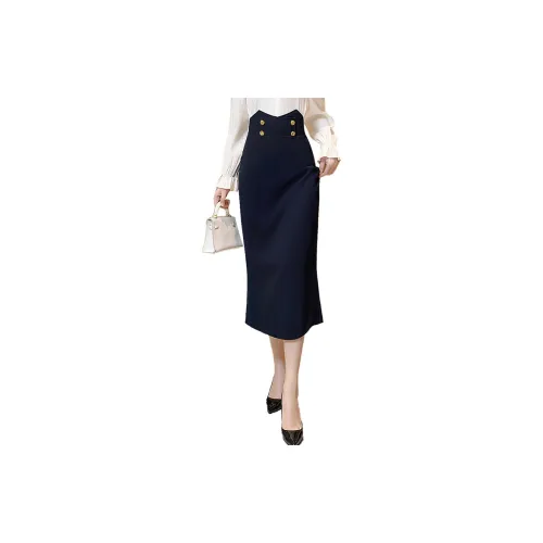 Cypress House Casual Long Skirts Women's Navy Blue