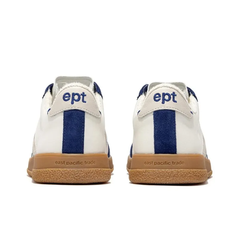 East Pacific Trade Low Top Skateboard Shoes Unisex White Blue-3