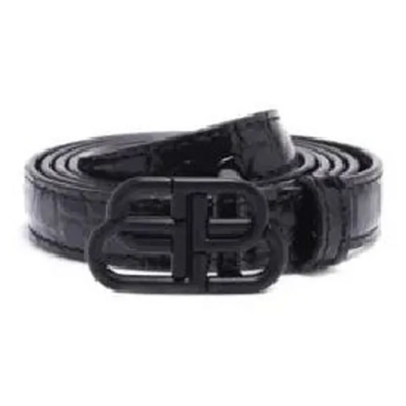 Balenciaga Thin Decoration Leather Belts Women's Black-0